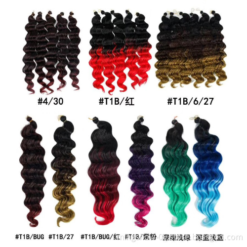 Synthetic Hair Braids Crochet Hair Curly Braiding Ombre deep wave Hair Extensions HairPieces